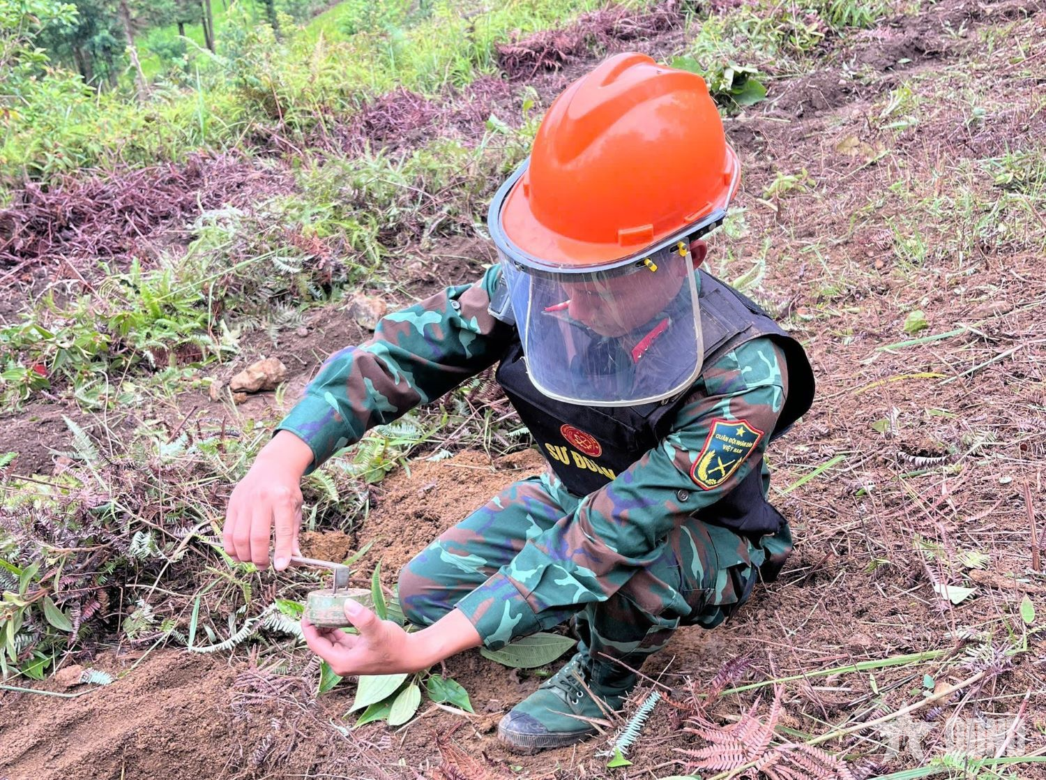 Dò gỡ mìn giữa rừng biên giới